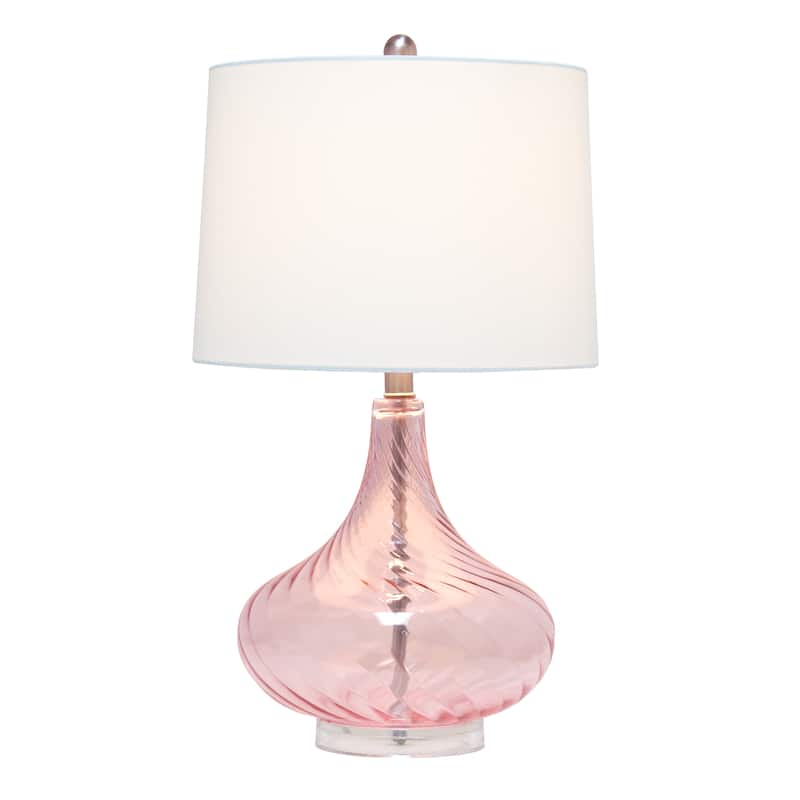 24" Classix Contemporary Wavy Colored Glass Table Lamp