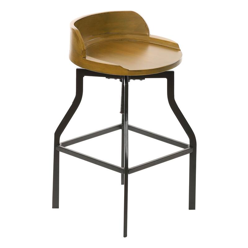 Carbon Loft Richard Wood and Metal Bar Stool