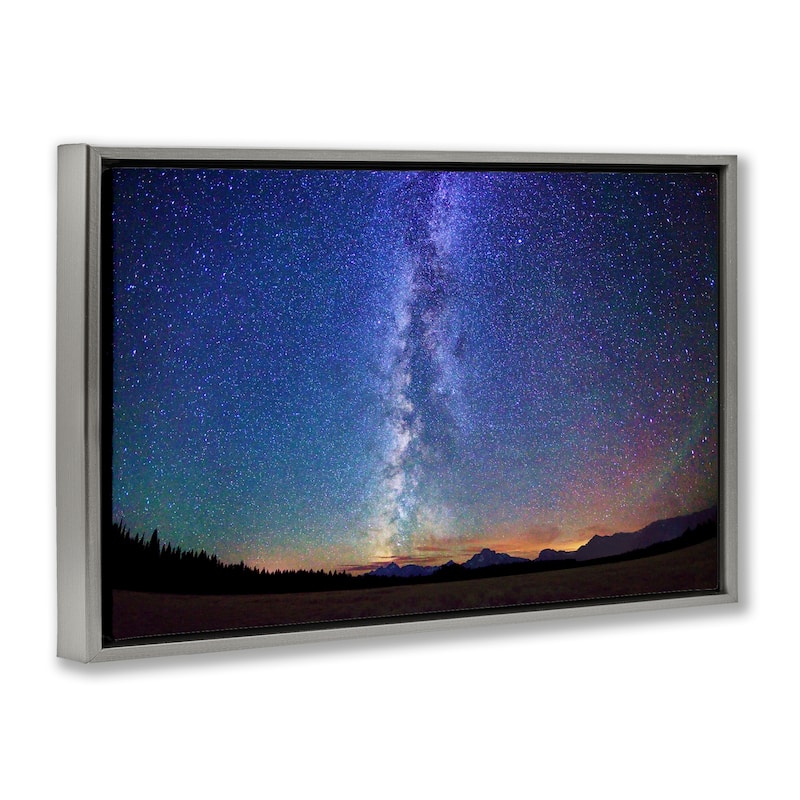 Stupell Milky Way Stars over Earth Framed Floater Canvas Wall Art Design By Royce Bair