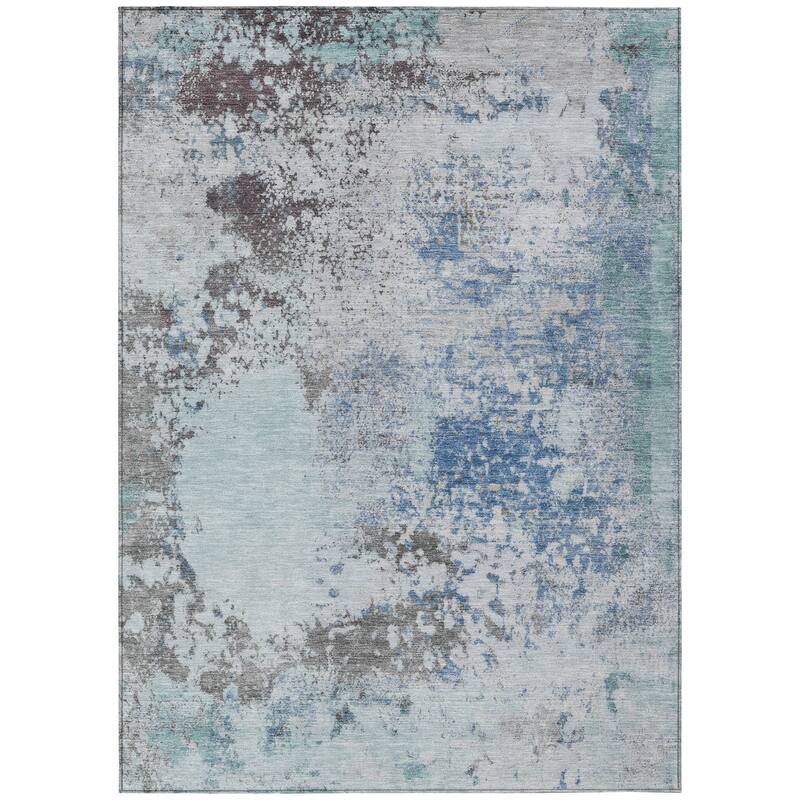 HomeRoots Abstract Transitional Rectangle Outdoor Rug