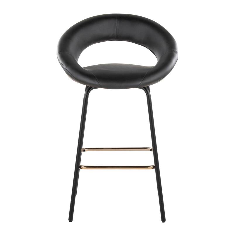 Porch & Den Penny 26" Fixed-Height Counter Stool with Metal Legs & Square Footrest - Set of 2