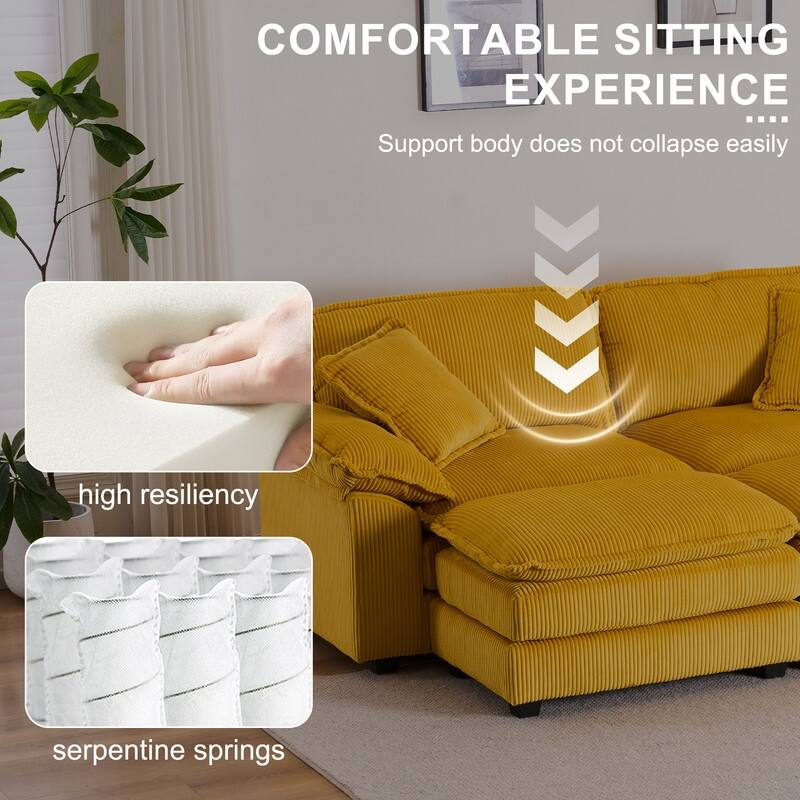 84.60" Corduroy 2 Seater Sofa