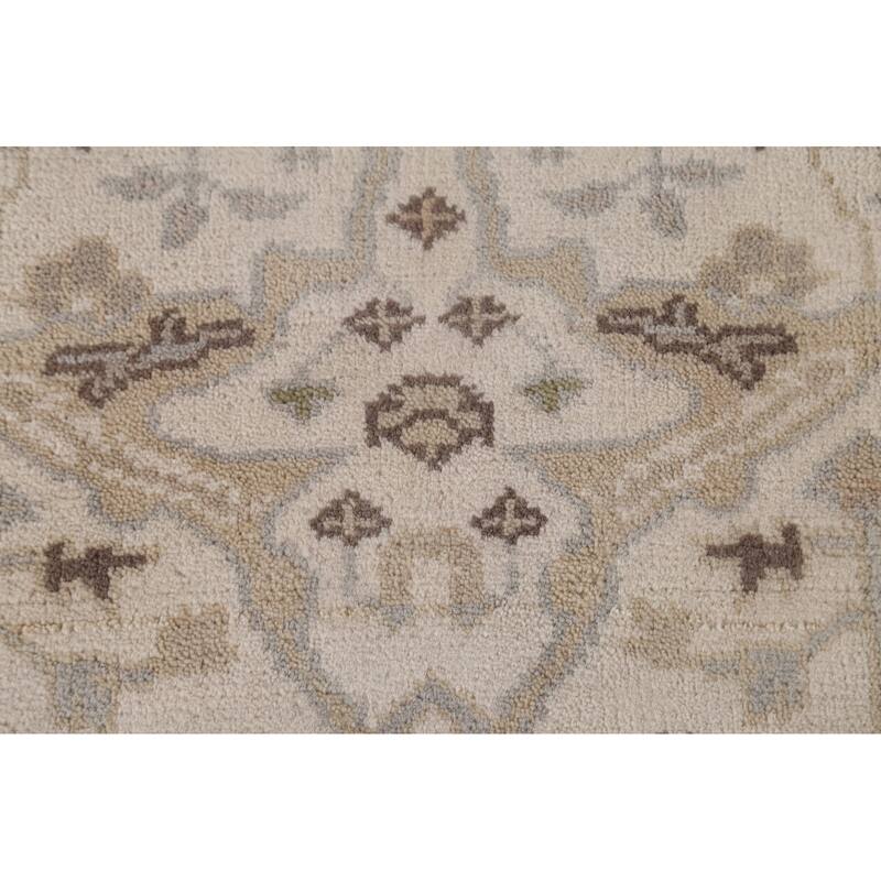 Ivory / Beige Oushak Oriental Runner Rug Handmade Wool Carpet - 2'7"x 11'10"
