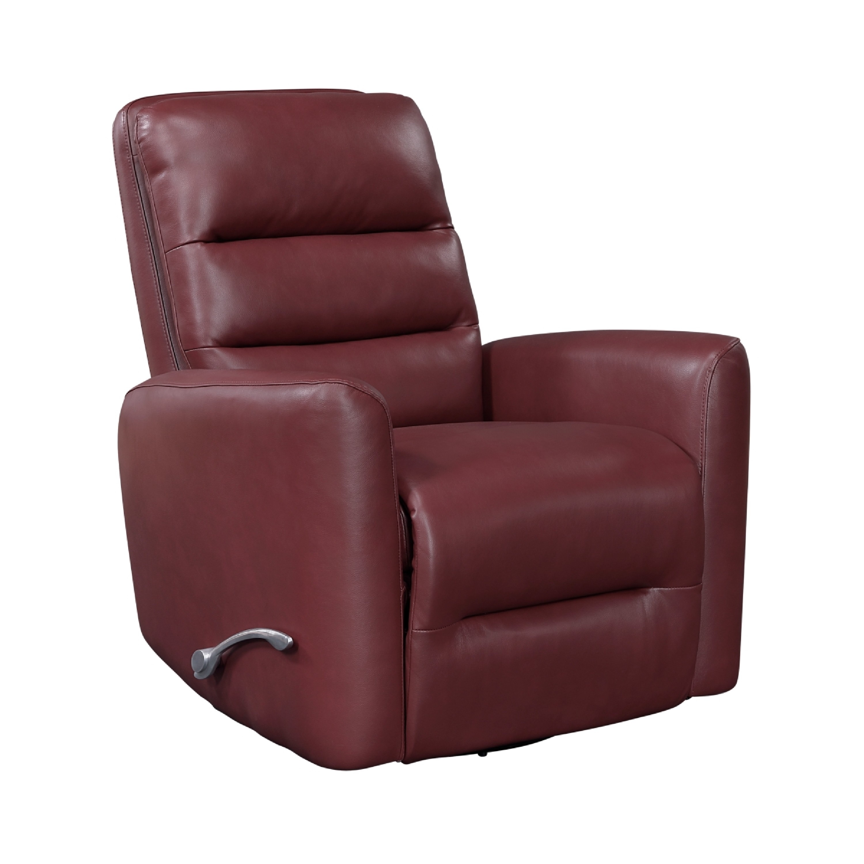 Demy Swivel Glider Manual Reclining Chair, Red Faux Leather Cushions