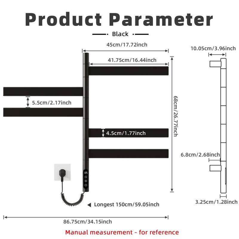 Smart Rotating Heated Towel Rack for Bathroom,Towel Warmer