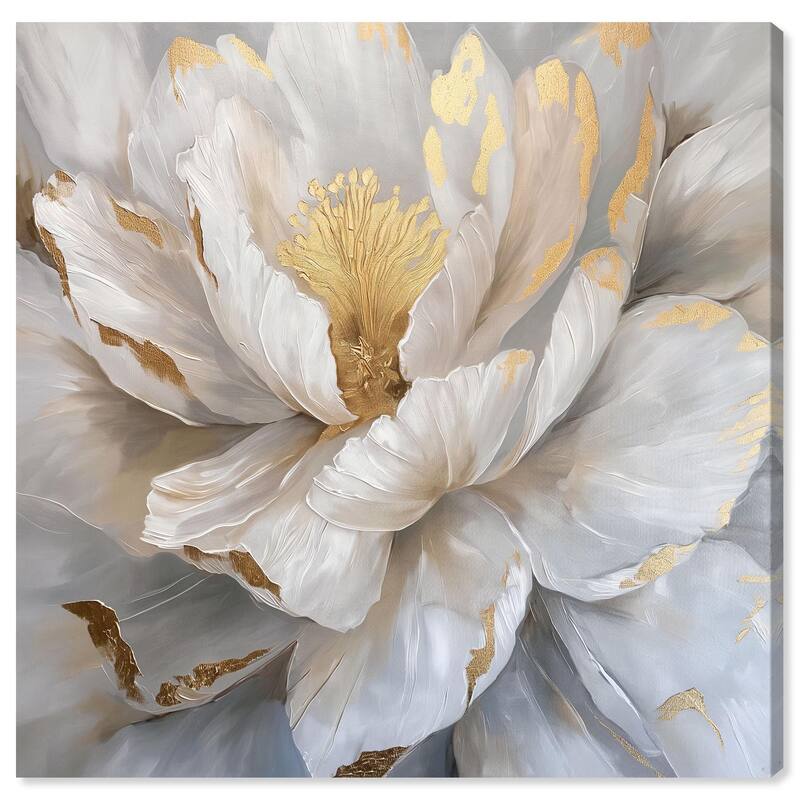 Golden Veins of Grace Canvas by Art Remedy, Gallery Wrapped - 12" x 12"
