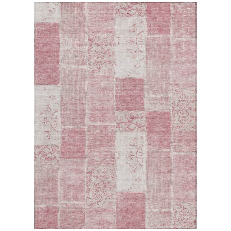 HomeRoots Patchwork Traditional Rectangle Outdoor Rug