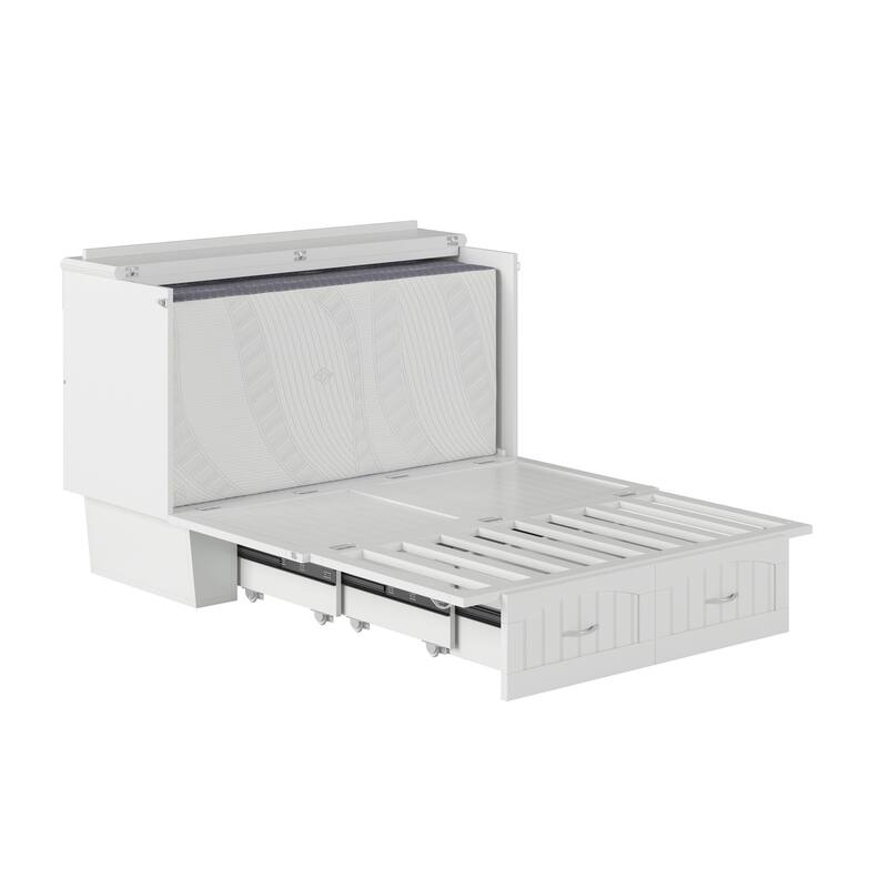 Nantucket Murphy Bed Chest with Mattress and Built-in Charging Station