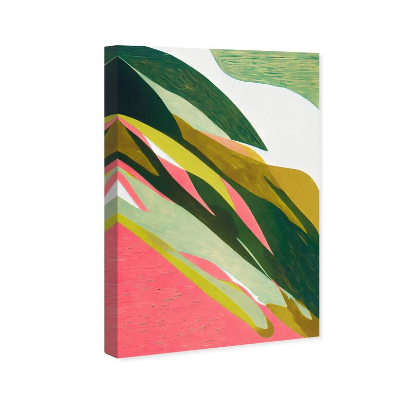 Wynwood Studio Abstract Sloping Garden Green and Modern & Contemporary Wall Art Canvas Print