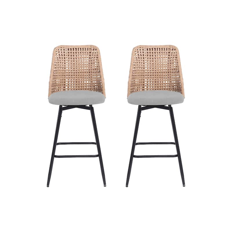 28.7"H Set of 2 Swivel Bar Stools/ Counter Stools with Metal Leg - Set of 2