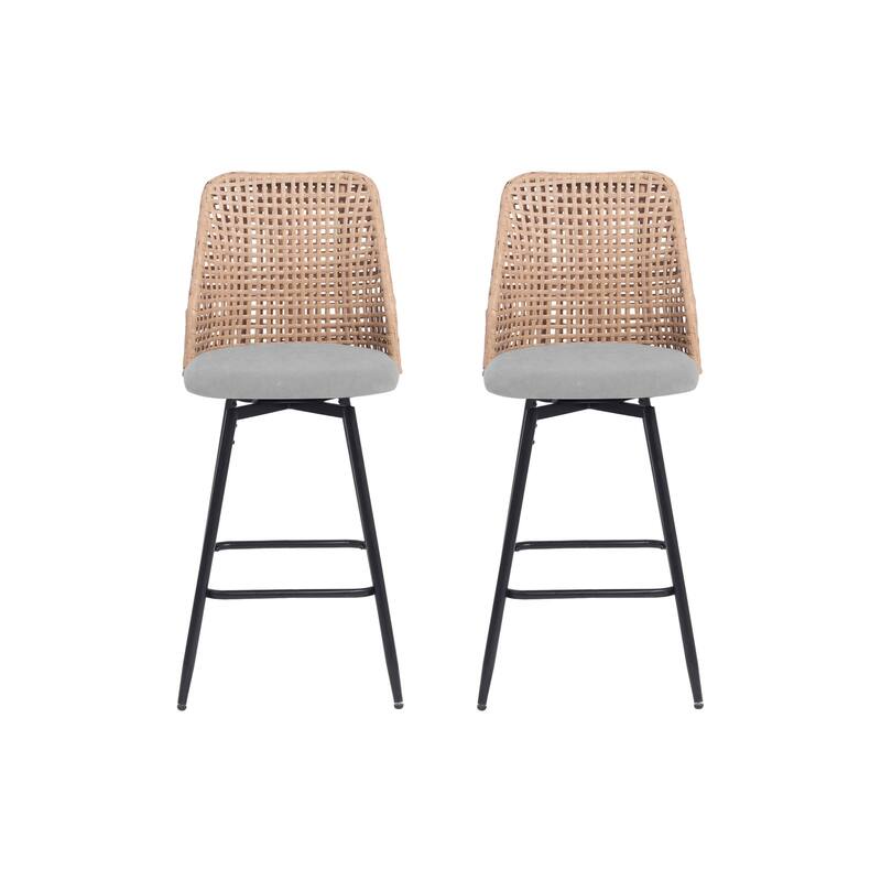 28.8" Indoor Swivel Wicker Barstools