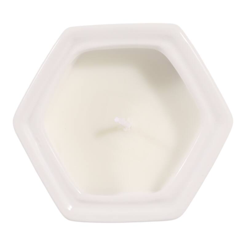 Modern Chinoiserie Ceramic Candle - Sage and Eucalyptus Scented