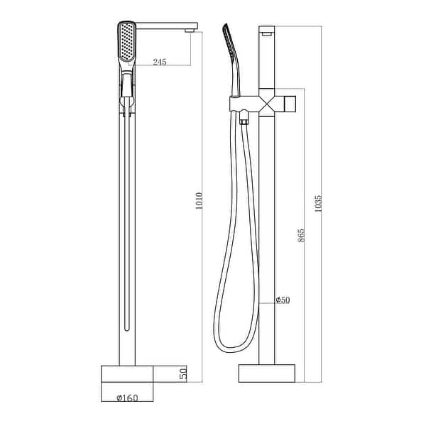 Topcraft Classical Freestanding Bathtub Faucet with Handheld Shower