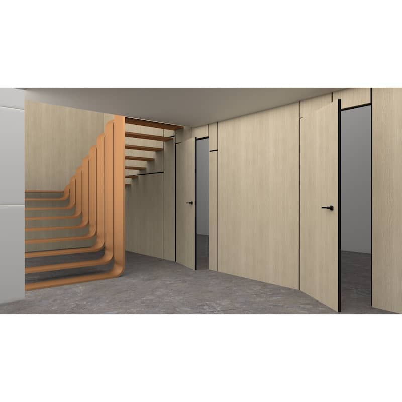 Solid Hidden Door with Handle Planum 0010 Oak