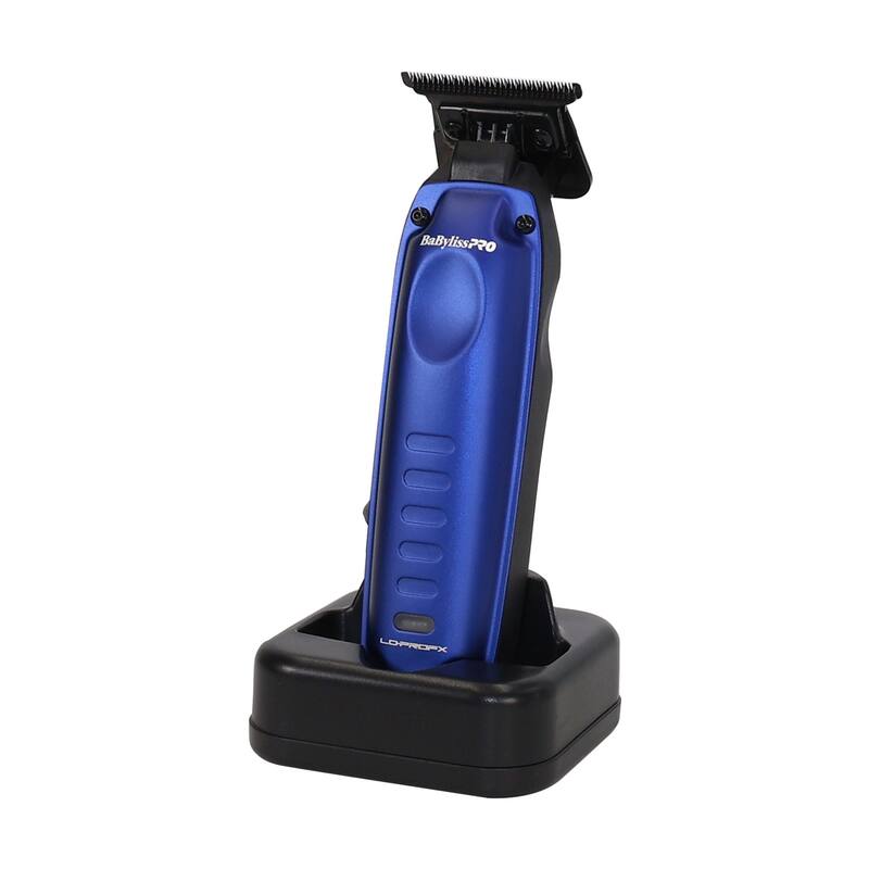 BaBylissPRO FXONE LO-PROFX High Performance Low Profile Compact Trimmer - Blue (FX72) + Fade Brush + Comb + Trimmer Pouch