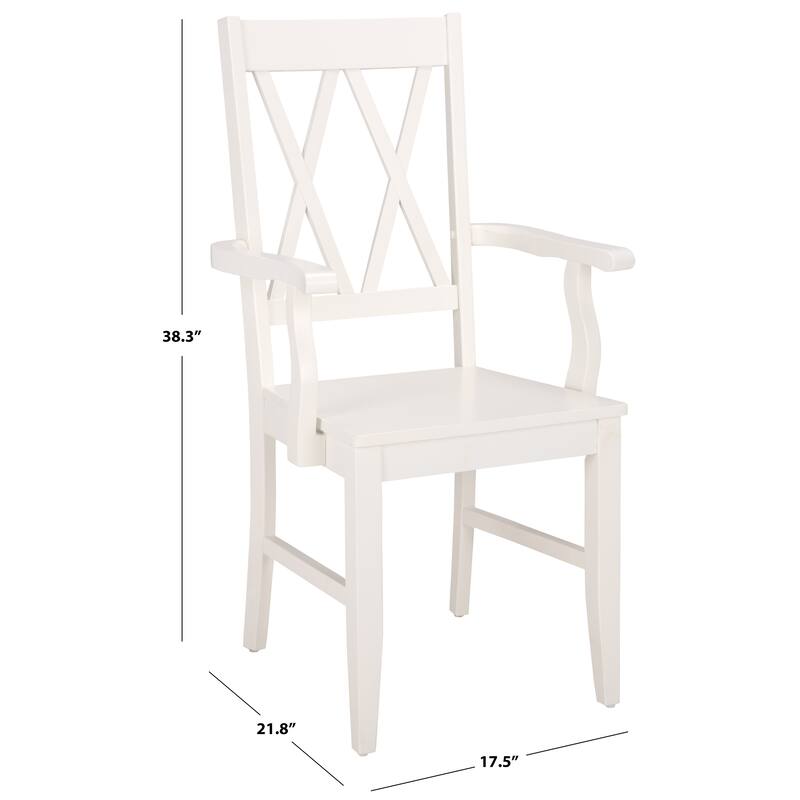 SAFAVIEH HOME Yelena Double X-Back Arm Chair - 18"W x 22"D x 39"H