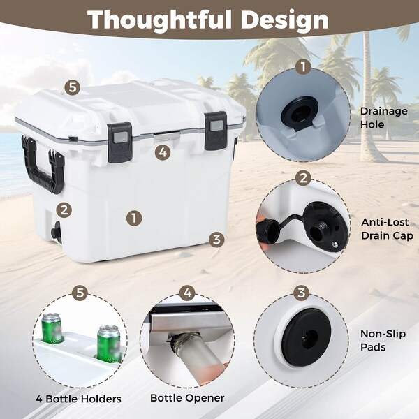 Costway 53 QT Ultra-Light Injection Molded Cooler with 2 Handles