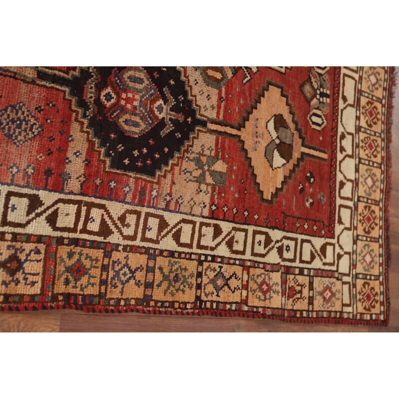 Hand Knotted Oriental 100% Wool Carpet Traditional Geometric Red Lori Area Rug - 7' 10'' X 4' 0''