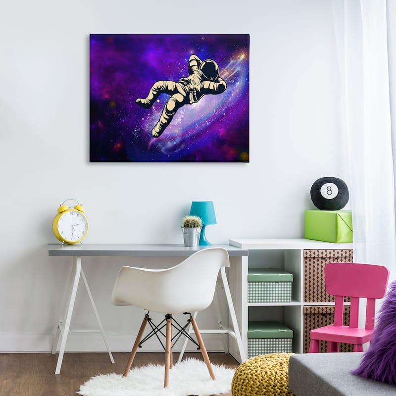 Stupell Relaxing Astronaut in Space Canvas Wall Art Design By Jesse Keith