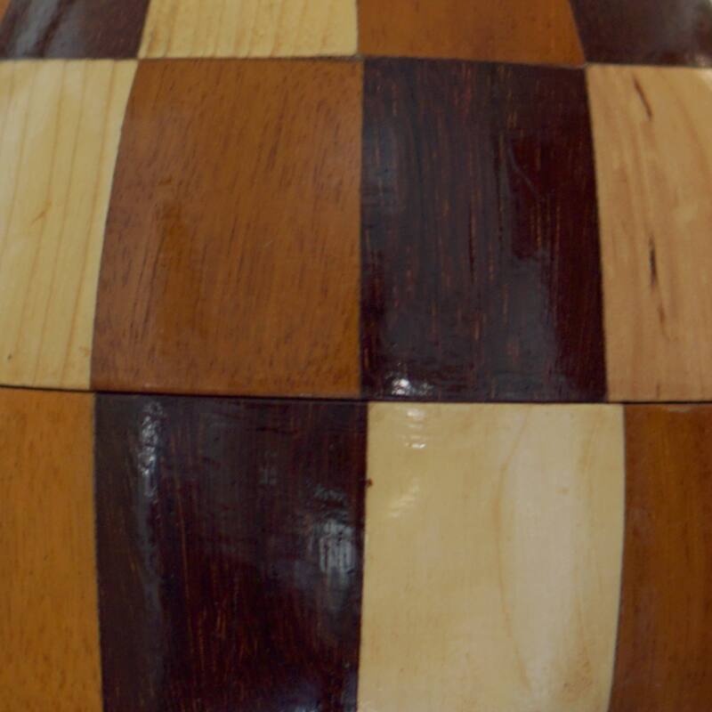 Novica Handmade Checkered Secret Wood And Coconut Shell Sculpture