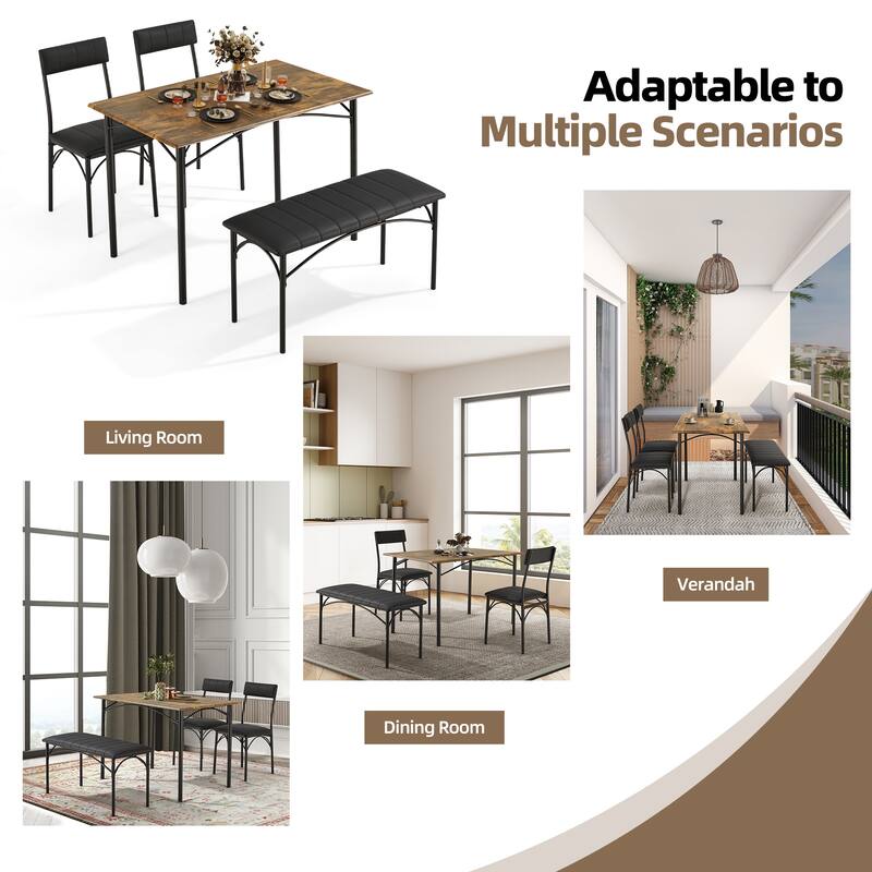 Space-Saving Dining Table Set,Ideal for Small Spaces - Featuring a Stylish Faux Marble or Wood Grain Table with Modern Chairs