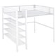 preview thumbnail 6 of 7, White Metal Loft Bed with Shelves, Workstation, Guardrail