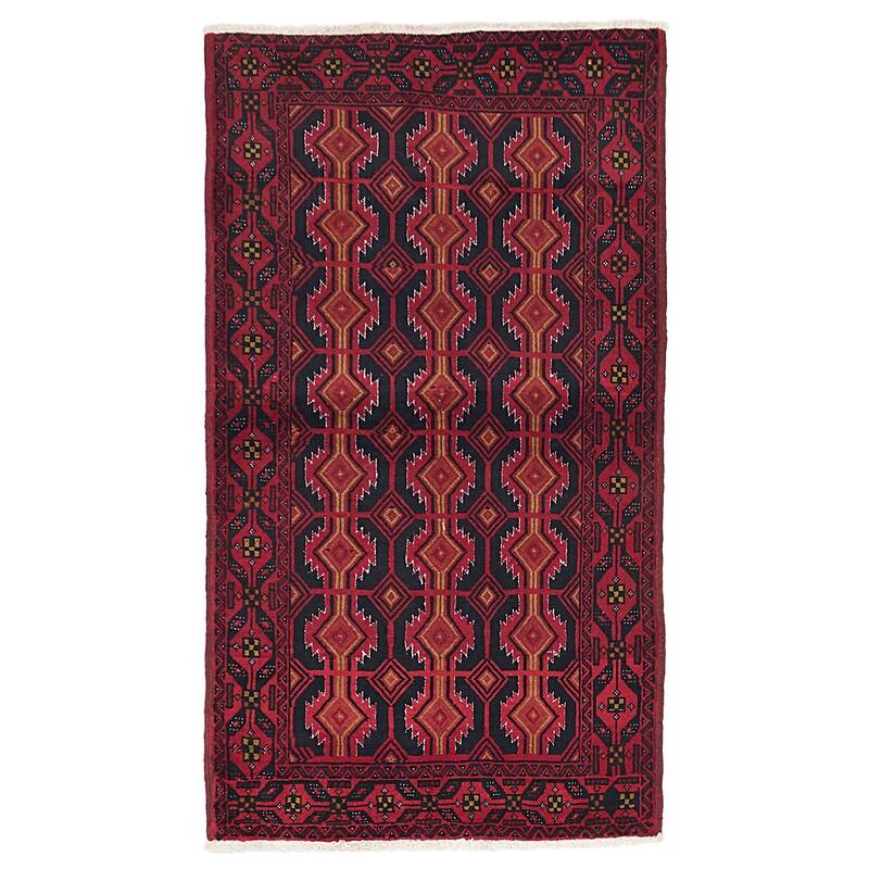 ECARPETGALLERY Hand-knotted Teimani Black, Red Wool Rug - 3'6 x 6'1