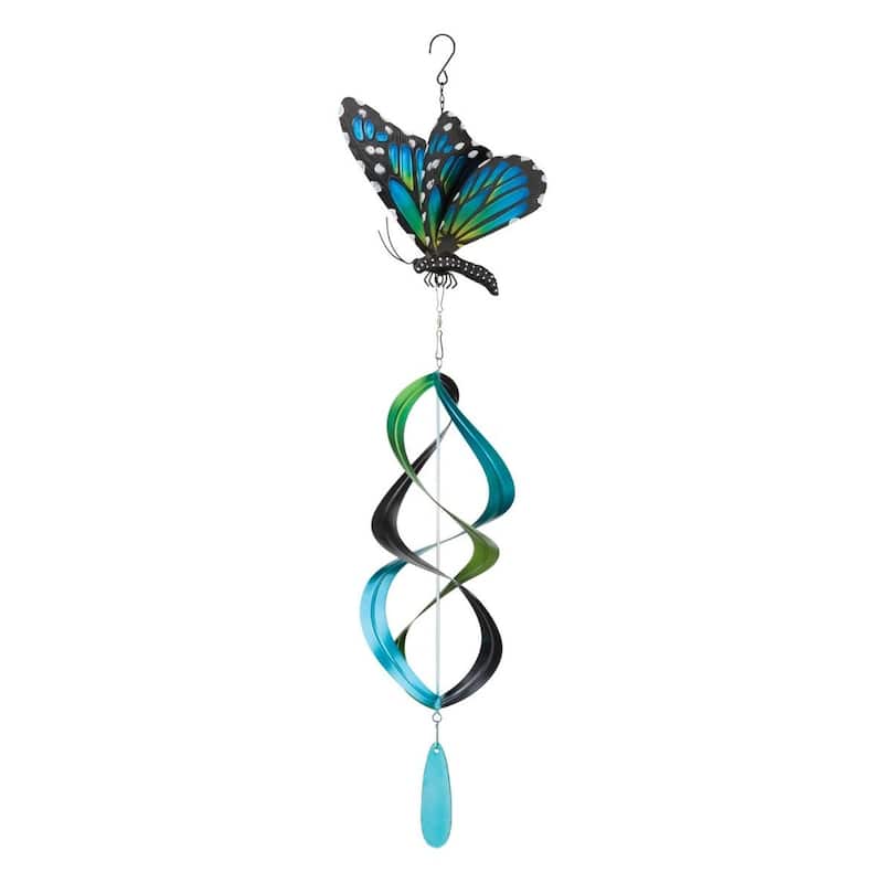 Hanging Wind Spinner - Blue Monarch