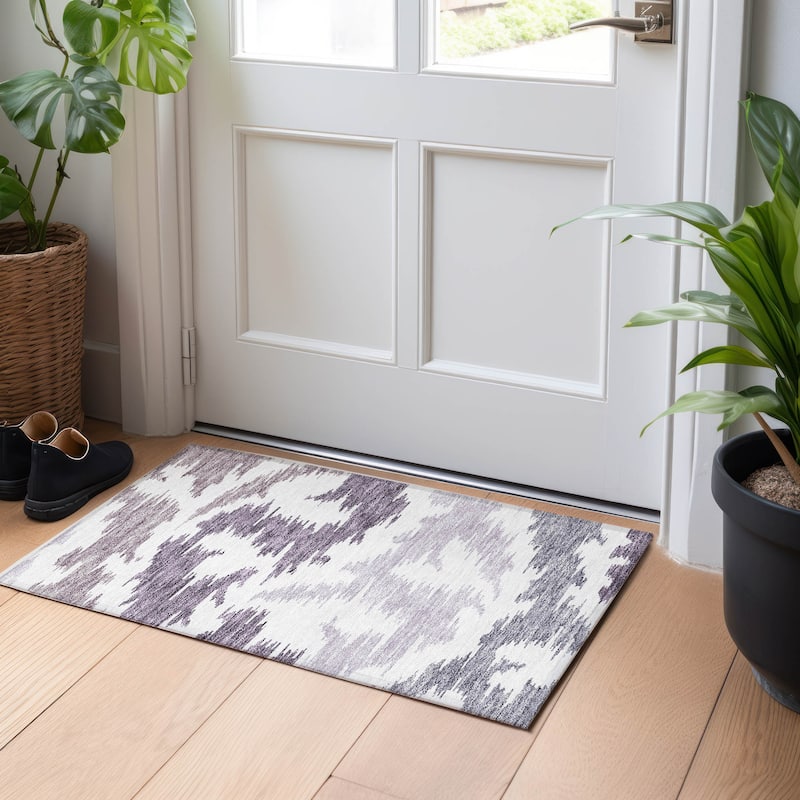Premium Washable Super Soft Modern Chic Mayfield Rug - Purple - 1' 8" x 2' 6" - Rectangle