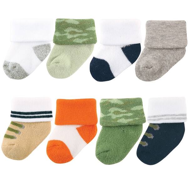slide 1 of 1, Luvable Friends Baby Boy Newborn and Baby Terry Socks, Camo 0-6 Months - Camo