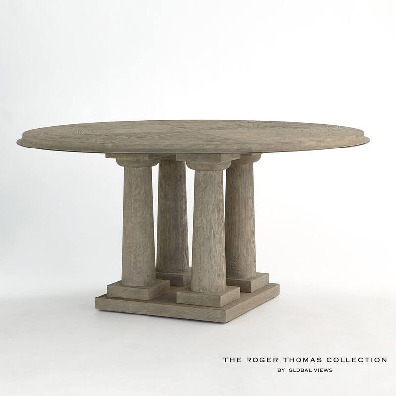Titian Dining Table-Grey Sandblasted Oak-60" Top - Grey