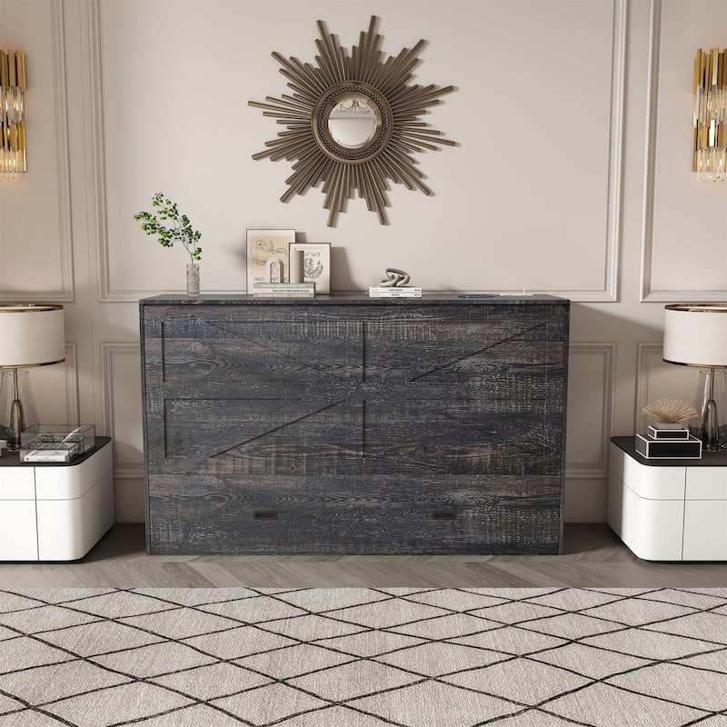 57" Murphy Bed with Storage & Charging Station