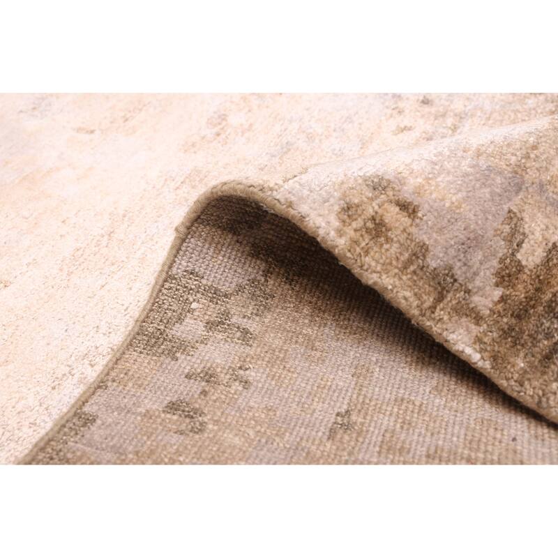 ECARPETGALLERY Hand-knotted Legacy Tan Silk Rug - 6'3 x 9'8