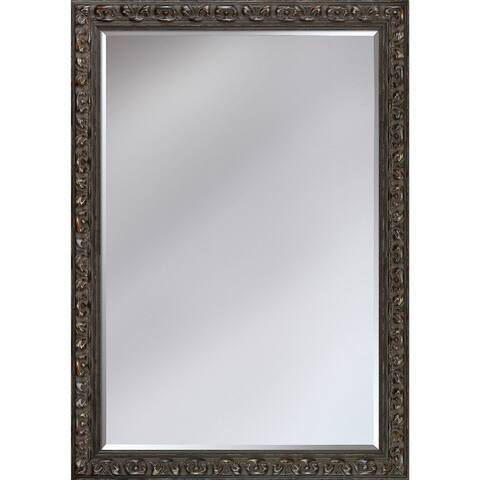 La Pastiche Brimfield Weathered Black Framed Wall Mirror 25" x 35" - 25" x 35"