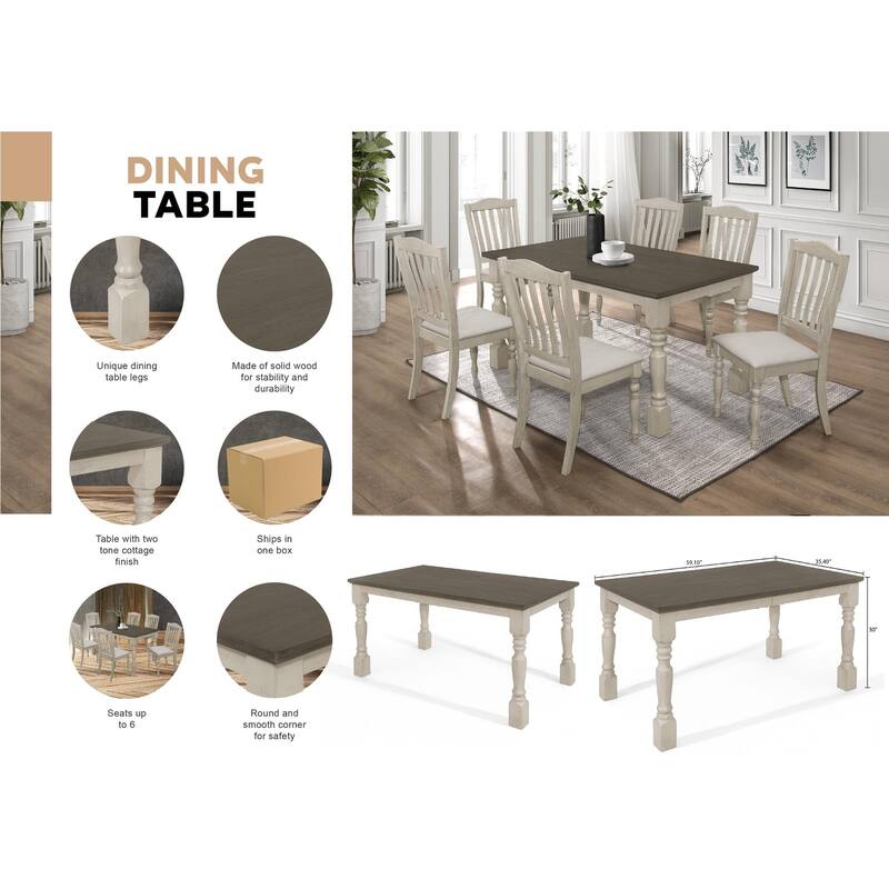 CraftPorch Mid-century Elegant Two-tone Dining Table - Grey
