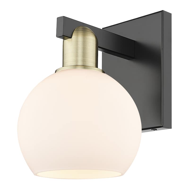 Innovations Lighting 716-1W-10-6 Athens Sconce Athens 10" Tall Wall - Black Antique Brass / Matte White