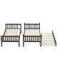 preview thumbnail 5 of 4, Espresso Twin Over Twin Solid Wood Bunk Beds with Trundle, Safety Rail, Ladder, Convertible
