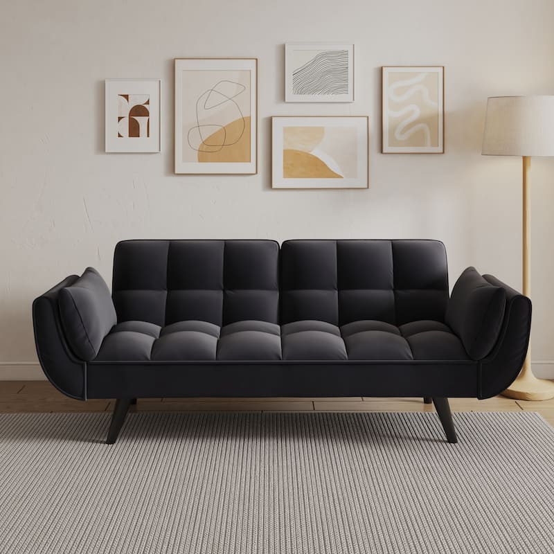 57" Velvet Sofa with Adjustable Backrest - Bed Conversion for Living or Guest Rooms