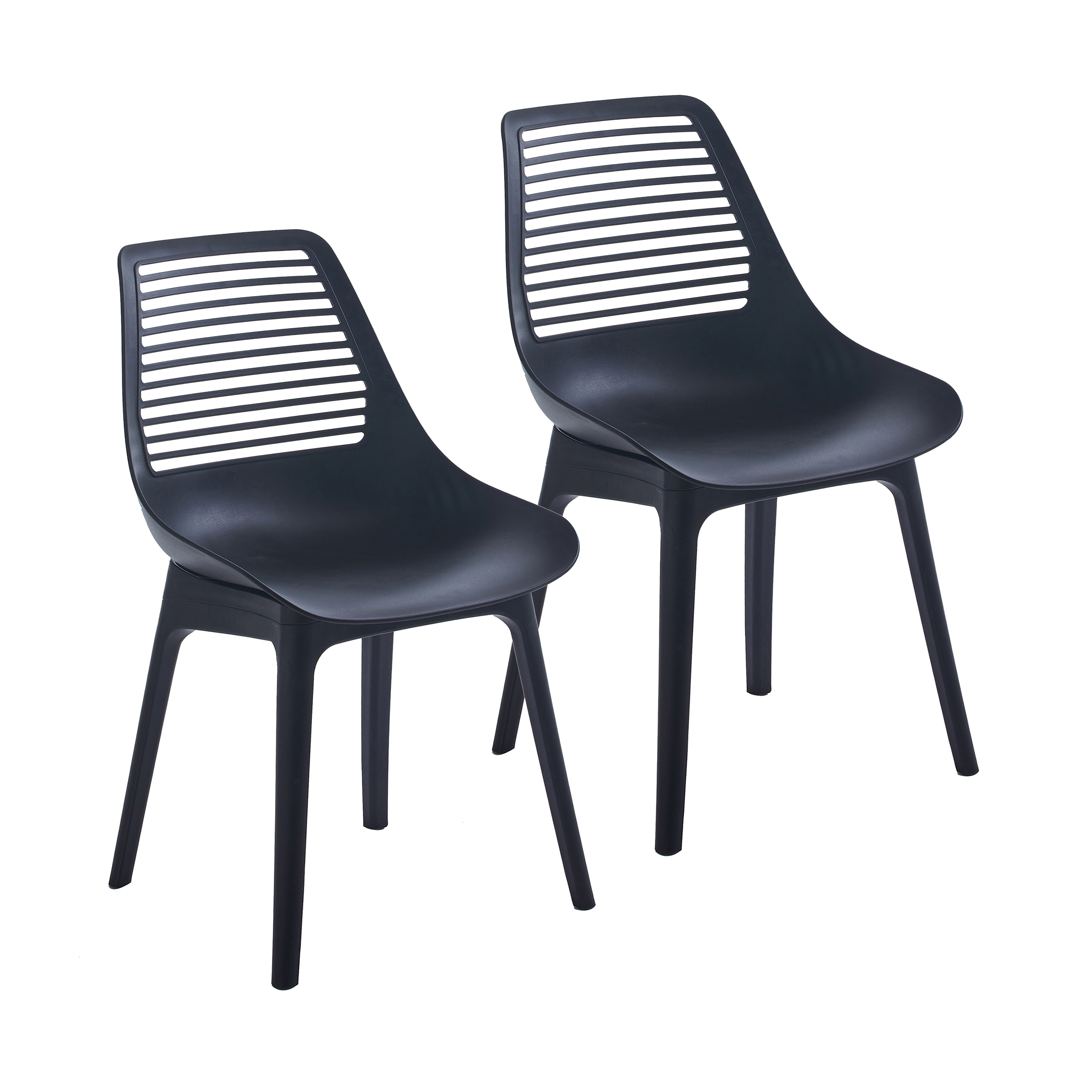 Porthos Home Moe Dining Chairs Set of 2 Sturdy Plastic Shell And Legs
