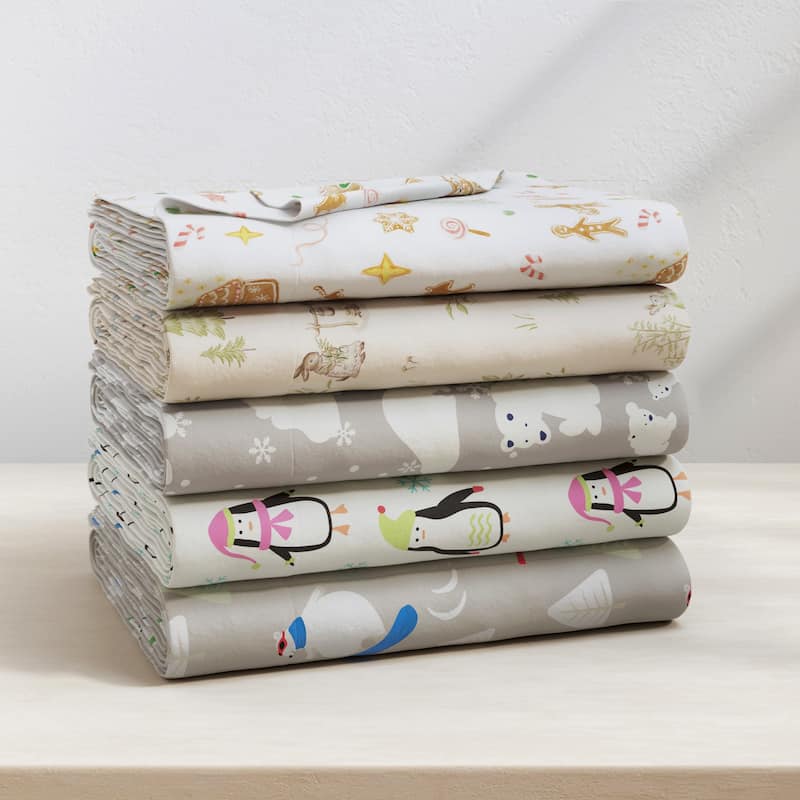 Linery & Co. Ultra-Soft Turkish Cotton Flannel Christmas Print Sheet Set