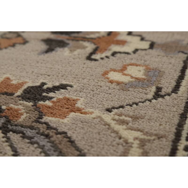 Transitional Oushak Indian Area Rug Handmade Wool Carpet - 8'2"x 9'10"