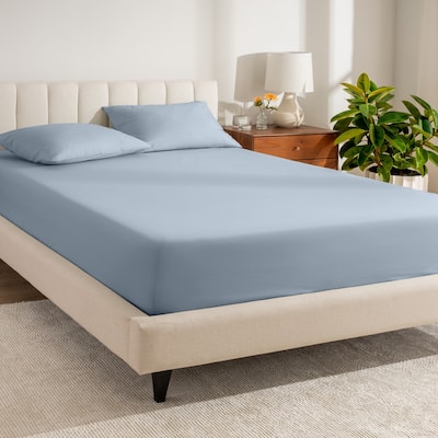 Bare Home Organic Cotton Percale Fitted Bottom Sheet
