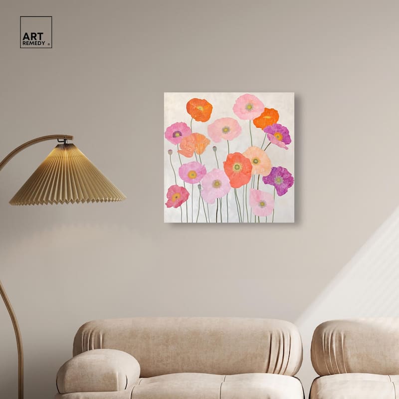 Sunset Poppy Chorus I Canvas by Art Remedy, Gallery Wrapped