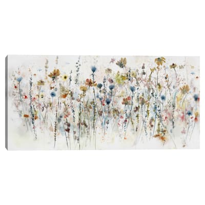 Watercolor Wildflowers Canvas Art Print