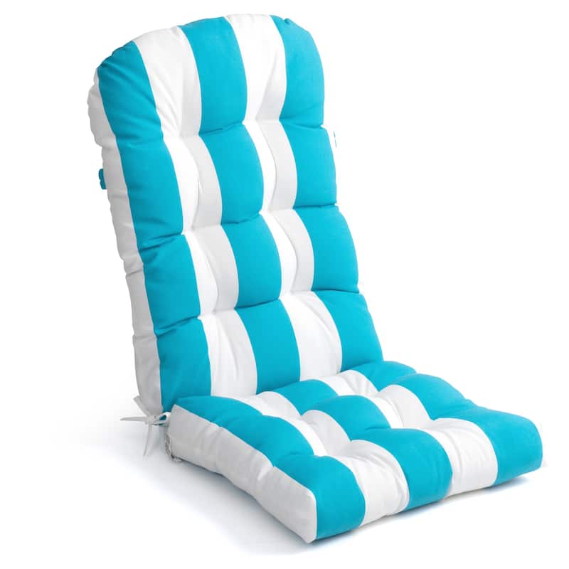 Outdoor Adirondack Chair Cushion Rocking Chair Cushions Thickened Patio Chair Pad with Sunbrella - 1PC - Blue&White