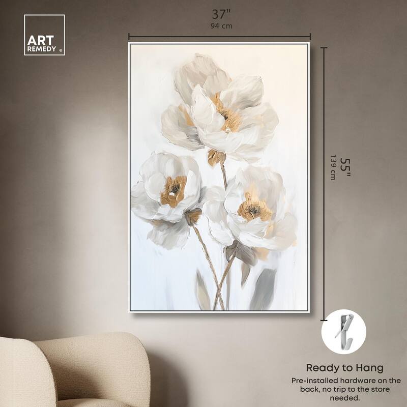 Silvered Flora II Canvas by Art Remedy