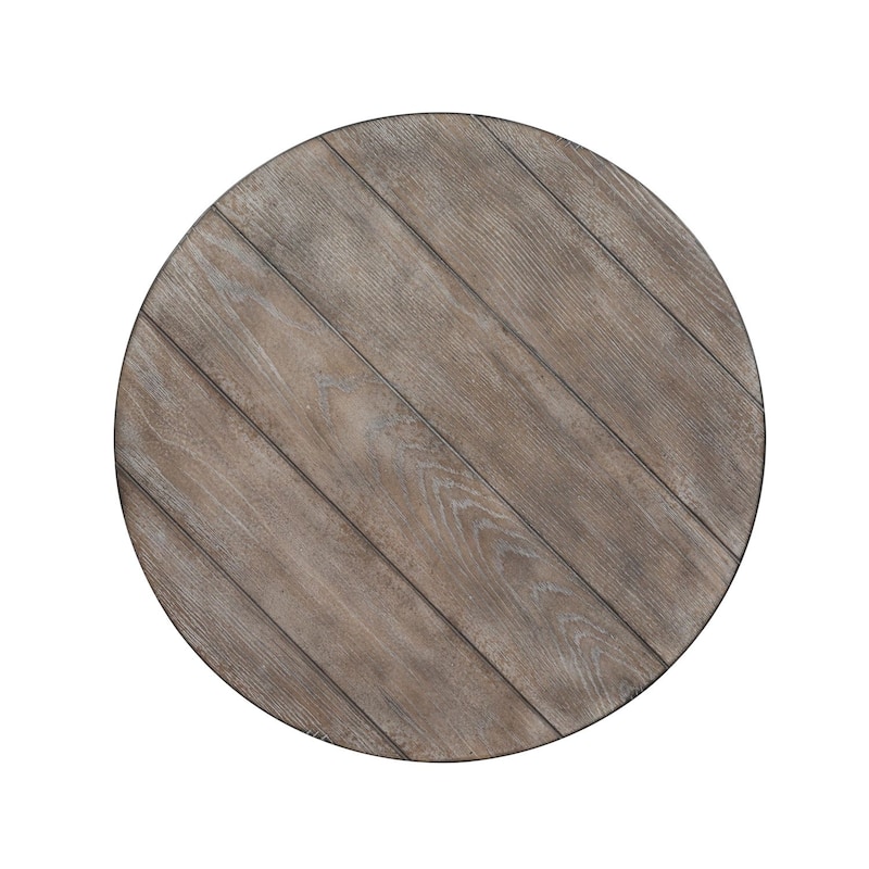 Sedona Heavy Distressed White with Gravel Round End Table