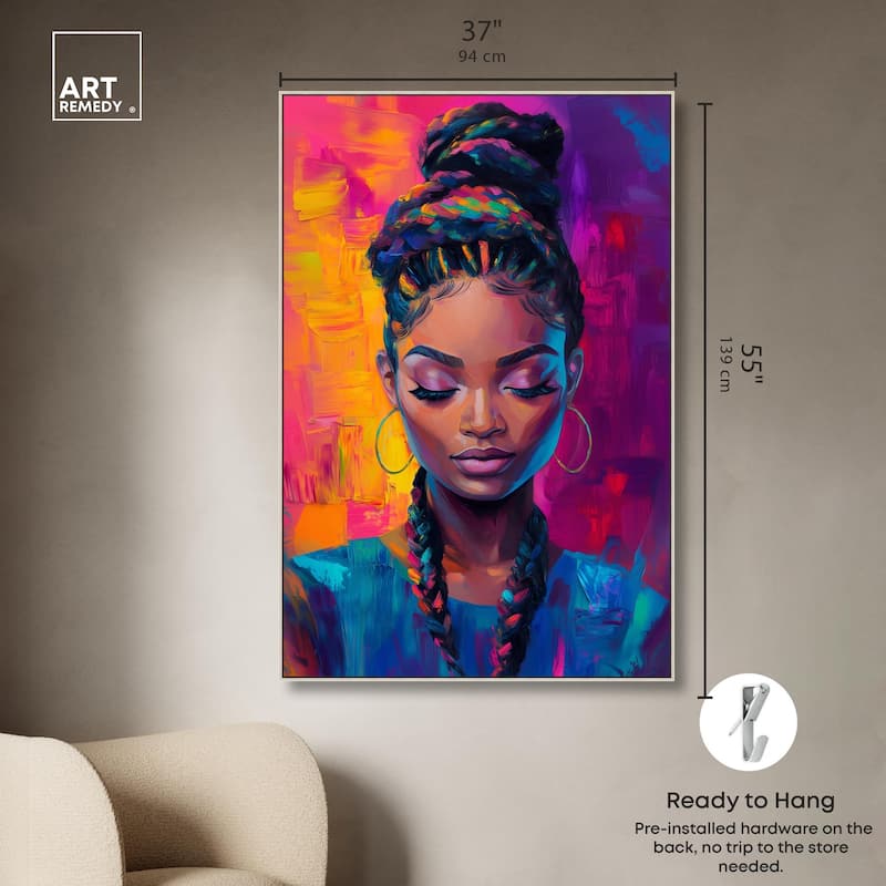 Bold Colorful Braids Canvas by Art Remedy