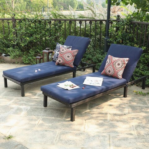 Aiduma Outdoor Wicker Chaise Lounge Chairs (Set of 2) by Havenside Home