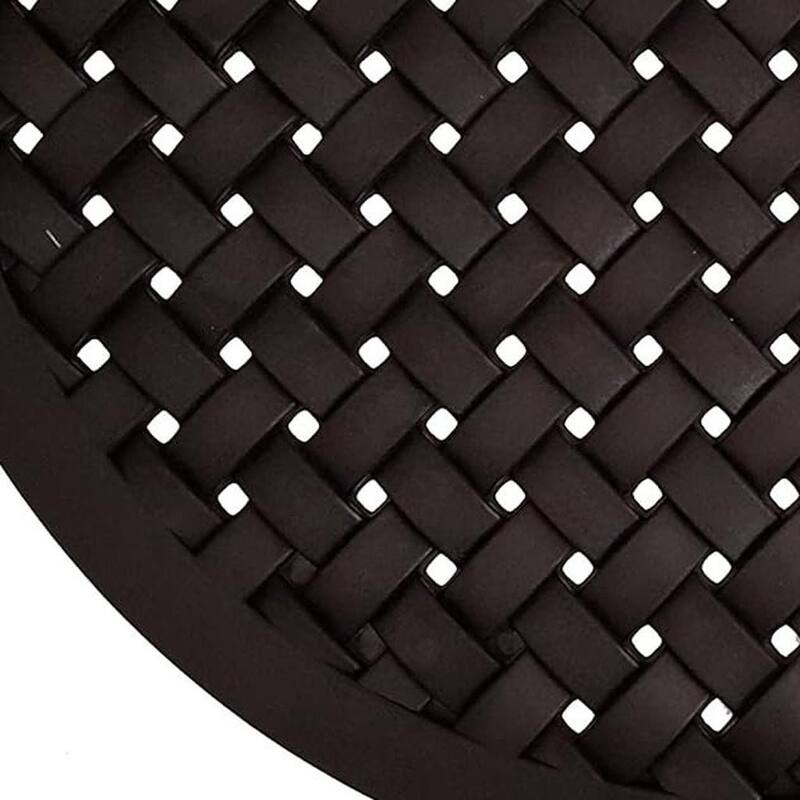 HomeRoots 20" X 36" Black Lattice Semi Circle Outdoor Rubber Door Mat - 20' X '36